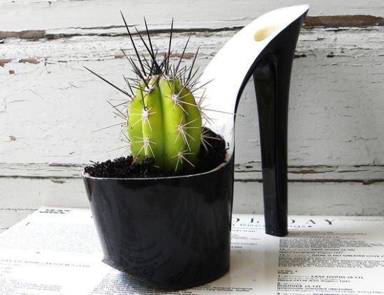 upcycled stiletto planters 3