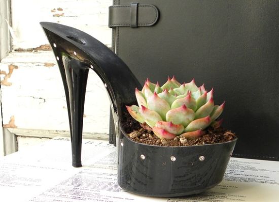 upcycled stiletto planters 6