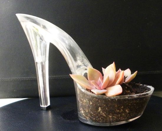 upcycled stiletto planters 7