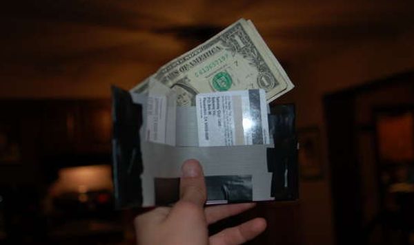 Wallet made from old floppy disk cables