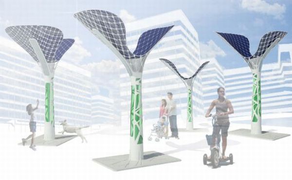 warp solar energy generating sculpture
