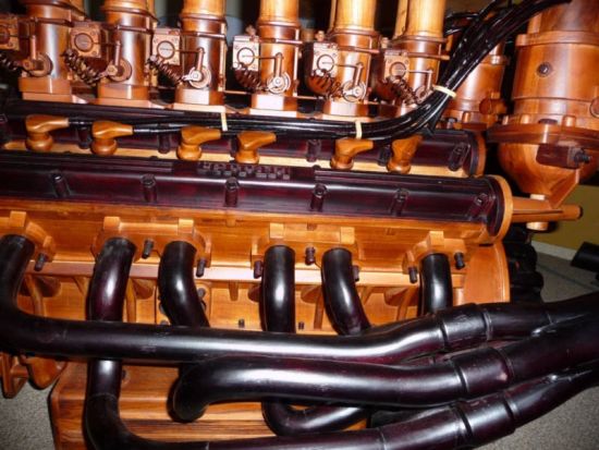 wooden ferrari v12 engine replica 3