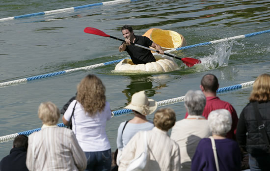 worlds largest pumpkin boat race begins in germany