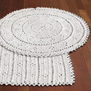 plastic crochet rug