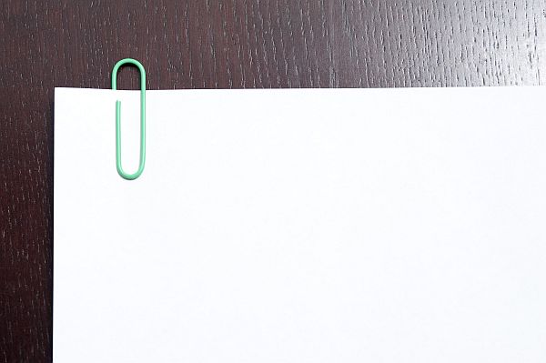 Blank document with paper clip