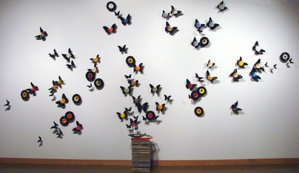 Butterfly beer art and vinyl wall art by Paul Villinski