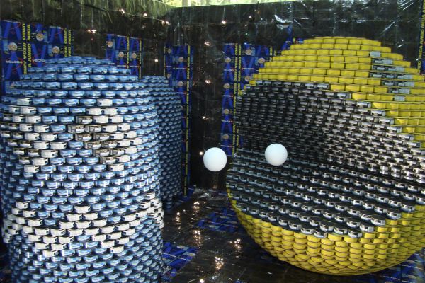 Canned Pac-Man sculpture