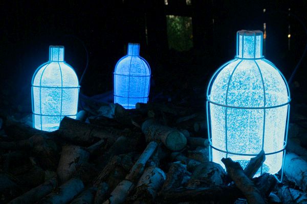 glass lamp in garden