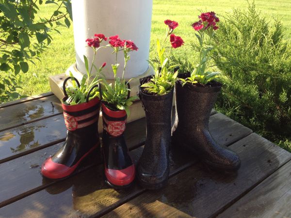 old footwear planter