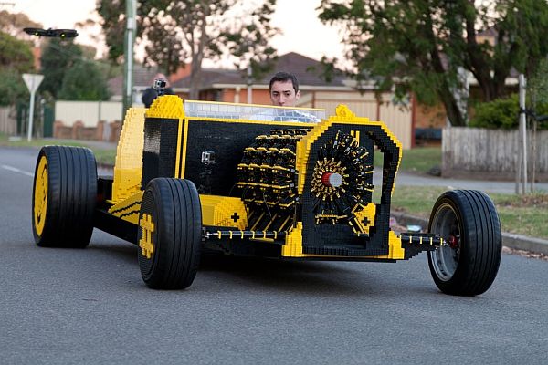 LEGO car running on compressed air