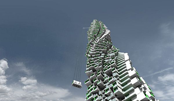 Jenga-like building concept by Y Design, Hong Kong