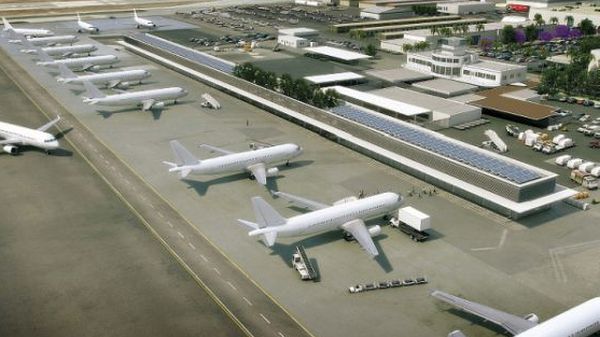 photovoltaic modules that line the Long Beach Airport