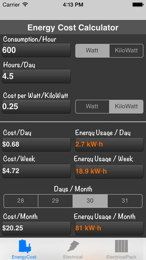 Energy Cost Calculator