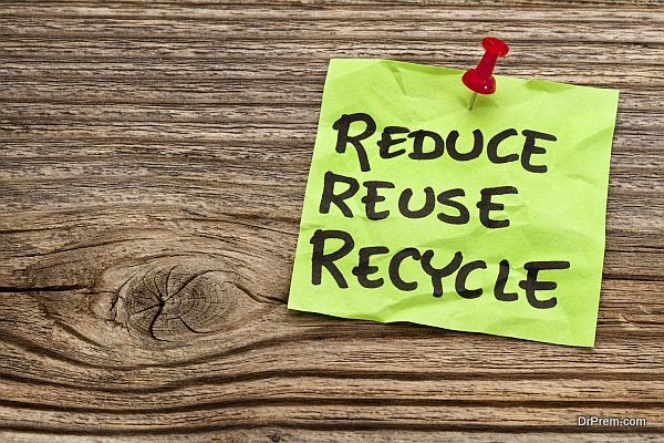 reduce, reuse and recycle note