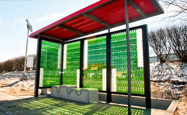 Lexington's Recycled Glass Bottles Bus Stop