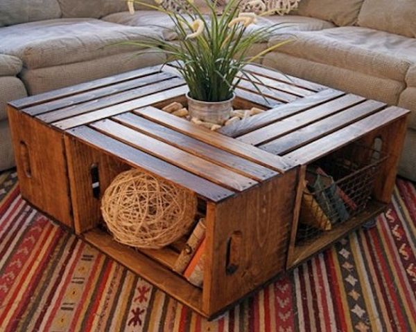 Wine crate table