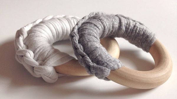 Fabric Yarn Crocheted Ring Teether