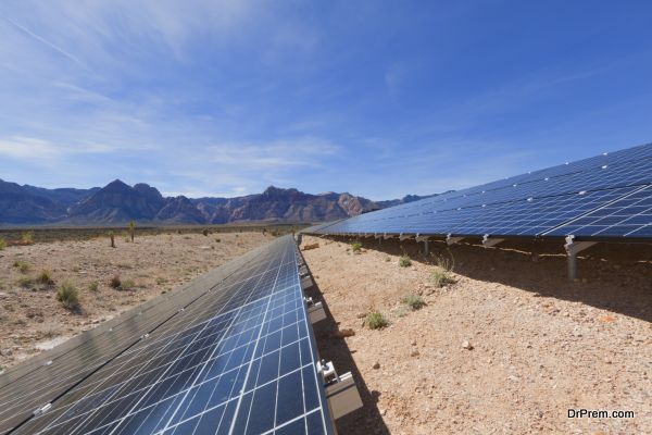Solar panels in the Mojave Desert.