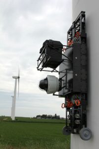Rope climbing robot inspects Wind Turbines