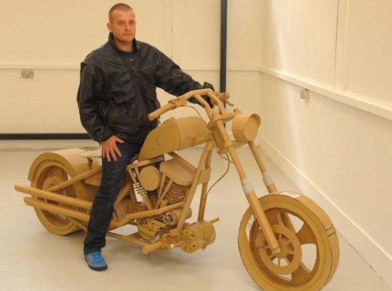 Sustainable Harley Davidson from recycled cardboard