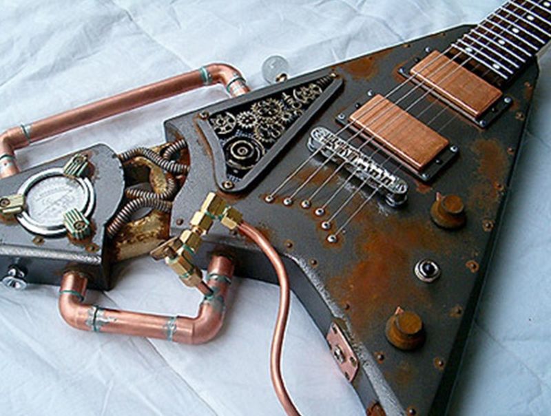 Creative guitars made from recycled materials