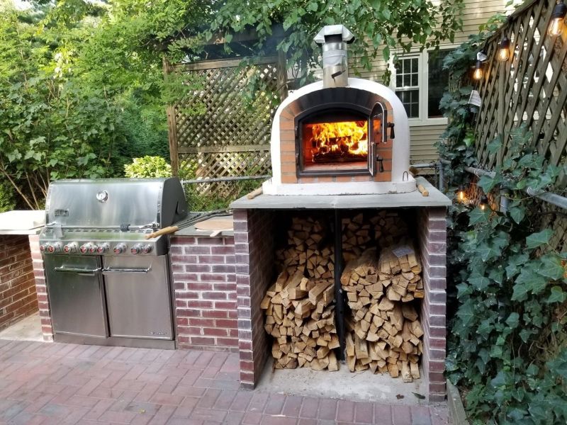 Outdoor brick oven pizza