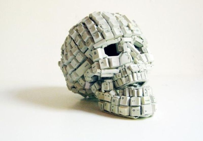 Anti-Social Skull Sculpture