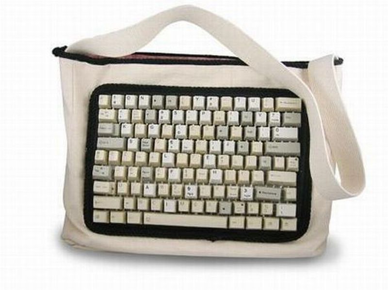 Computer keyboard tote bag