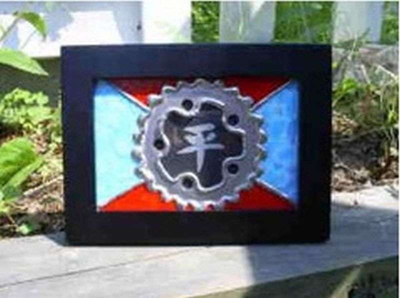 Framed Recycled Bike Art