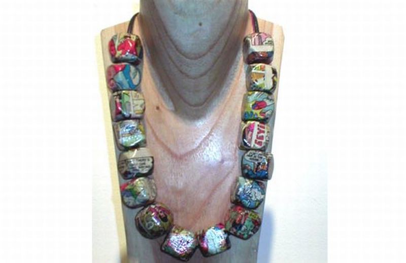 Recycled Comic Book Necklace