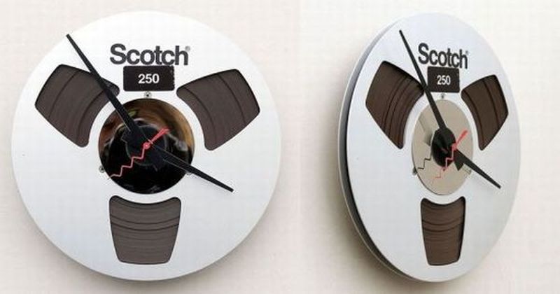 Recycled Magnetic Tape Reel Clock