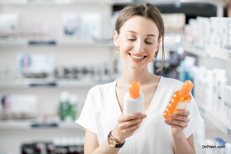woman choosing Brand of lotion