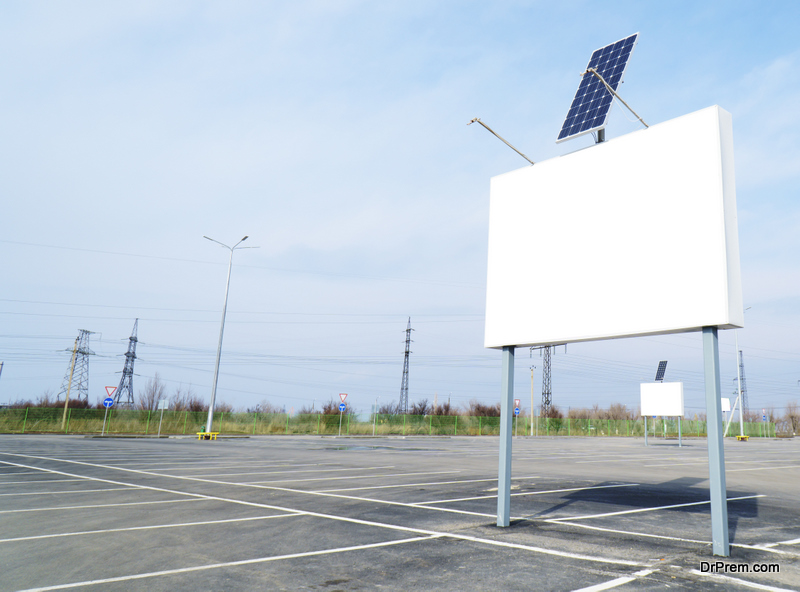 digital billboard running on solar power