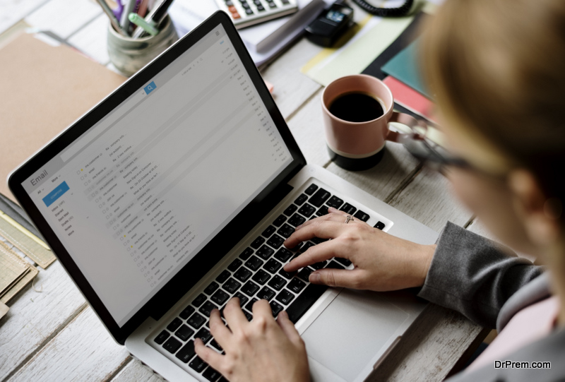 woman doing email