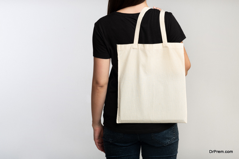 lady holding an eco-friendly bag